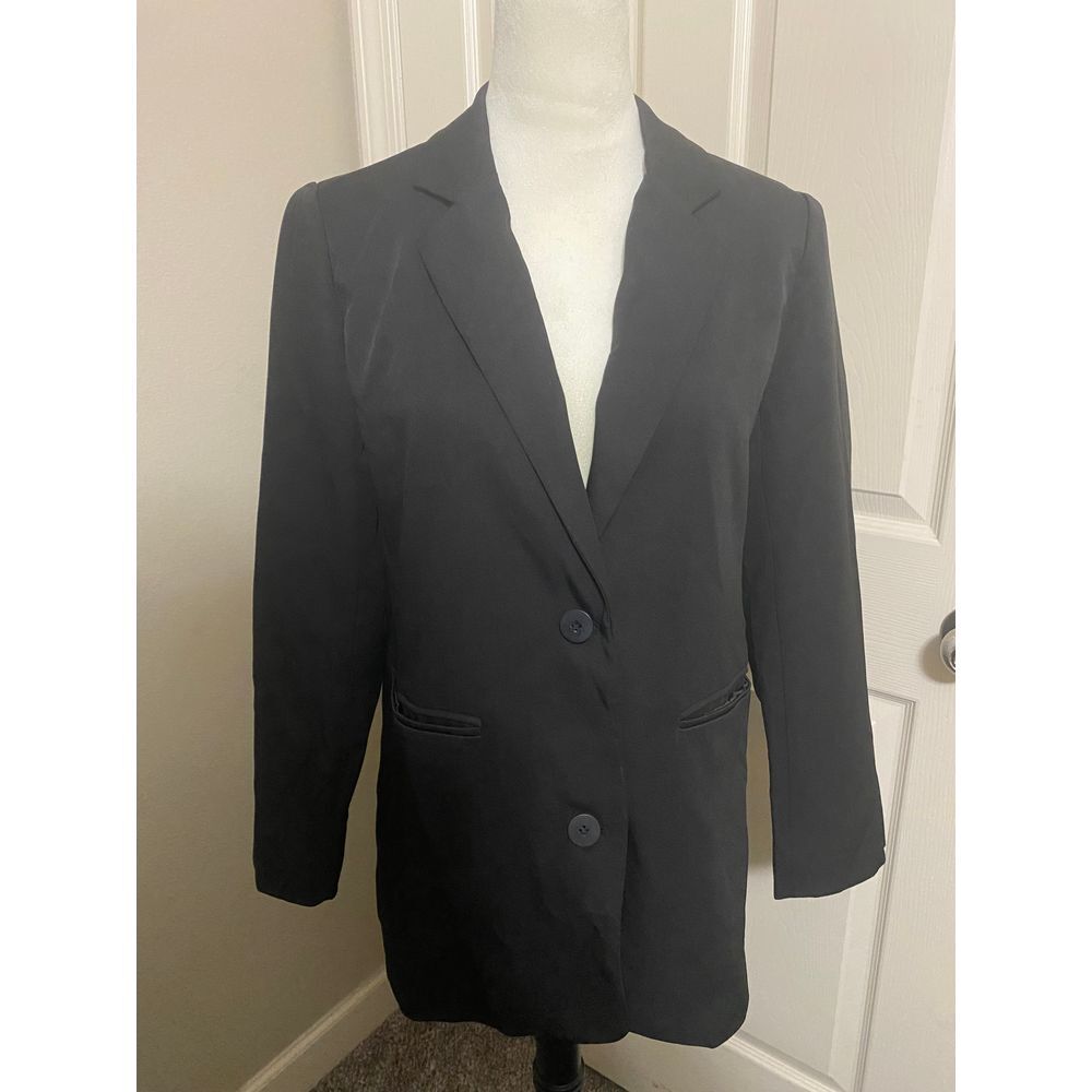 Merokeety Classic Black Blazer Women's Professional Jacket Size S